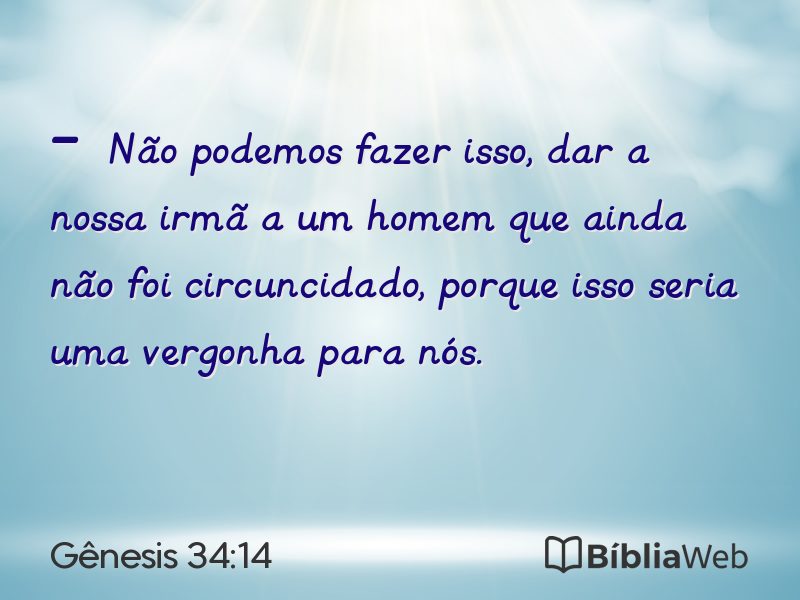 Gênesis 34:14 em imagem para compartilhar