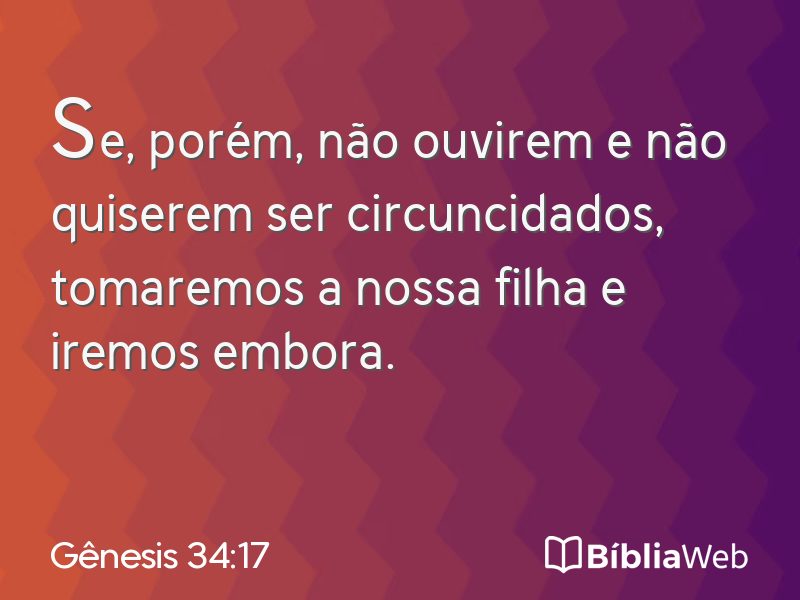 Gênesis 34:17 em imagem para compartilhar