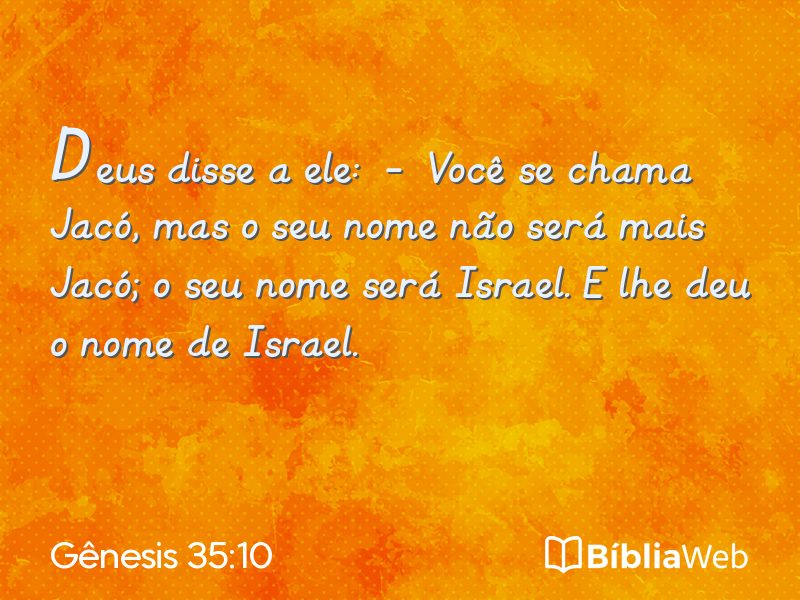 Gênesis 35:10 em imagem para compartilhar