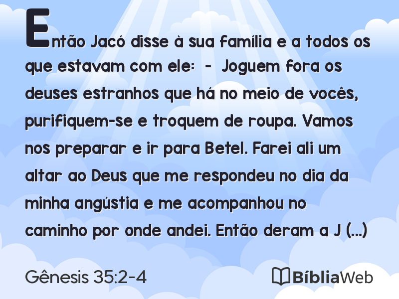 Gênesis 35:2-4 em imagem para compartilhar