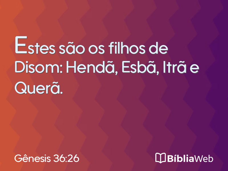 Gênesis 36:26 em imagem para compartilhar