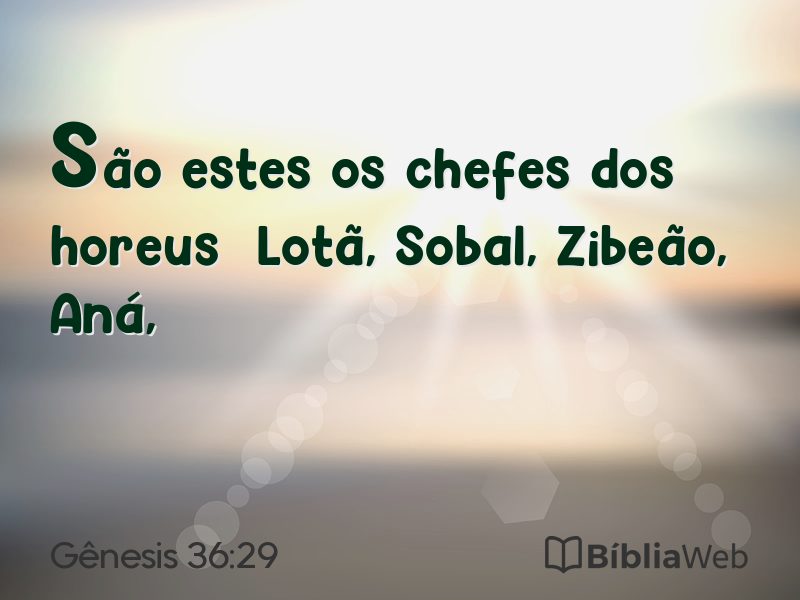 Gênesis 36:29 em imagem para compartilhar