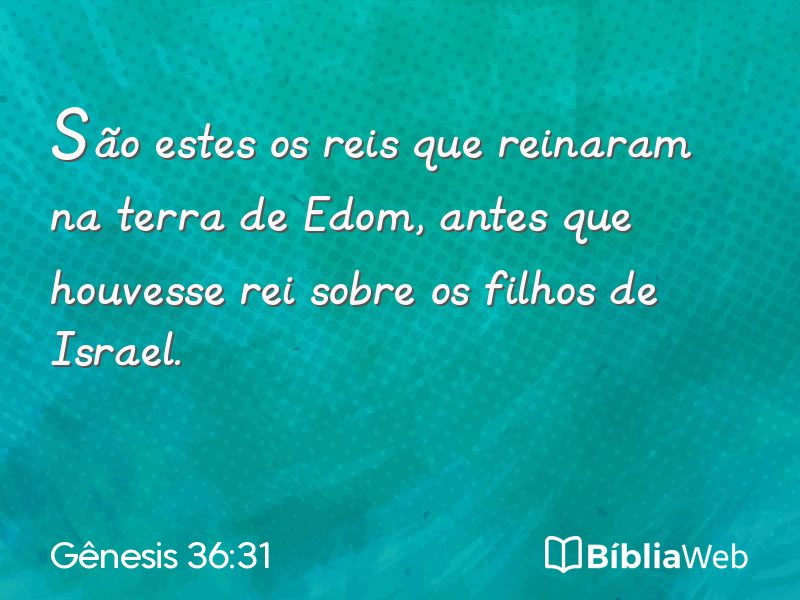 Gênesis 36:31 em imagem para compartilhar