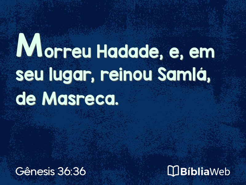 Gênesis 36:36 em imagem para compartilhar