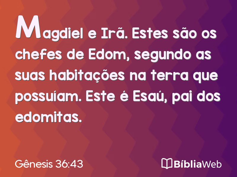 Gênesis 36:43 em imagem para compartilhar