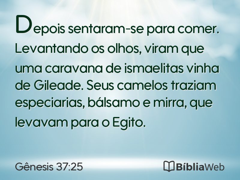 Gênesis 37:25 em imagem para compartilhar