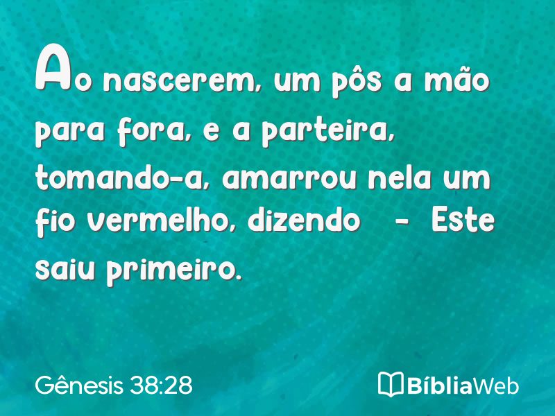Gênesis 38:28 em imagem para compartilhar