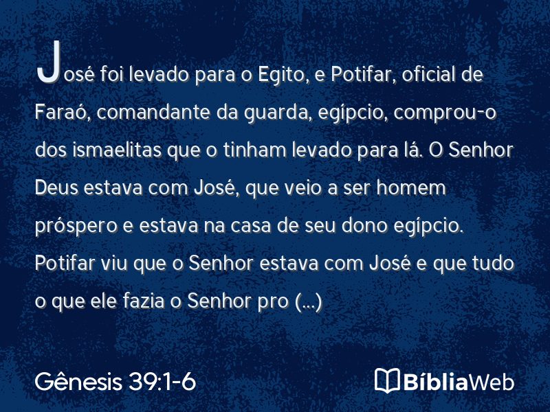 Gênesis 39:1-6 em imagem para compartilhar