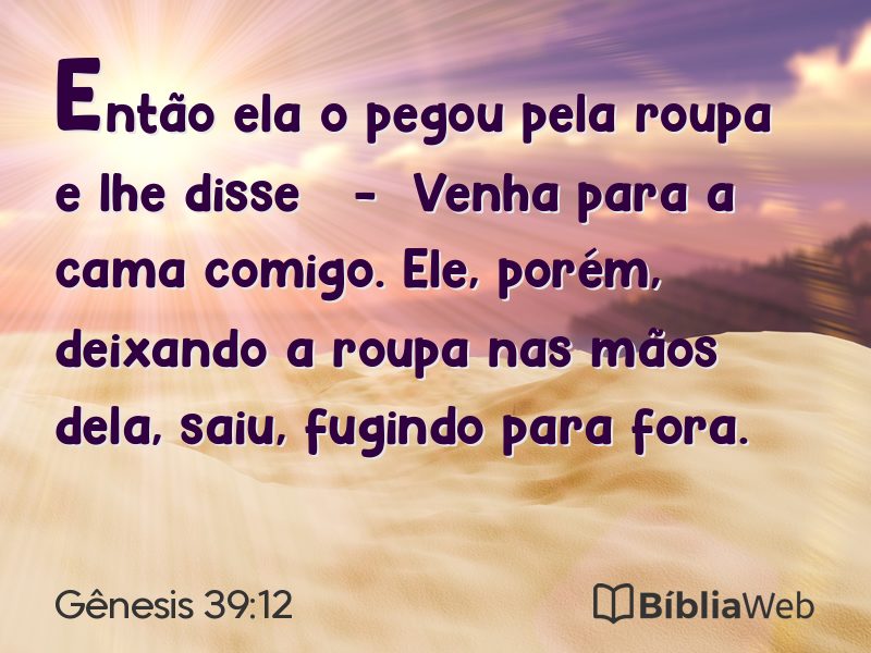 Gênesis 39:12 em imagem para compartilhar