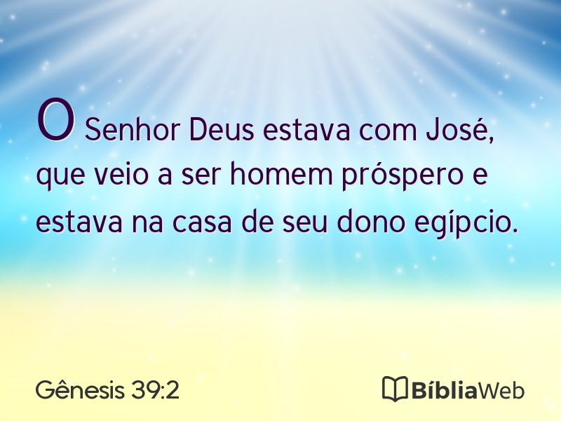 Gênesis 39:2 em imagem para compartilhar