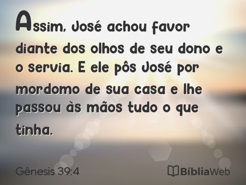 Gênesis 39:4 em imagem para compartilhar