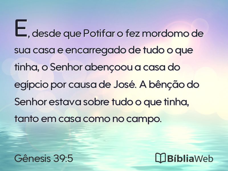 Gênesis 39:5 em imagem para compartilhar