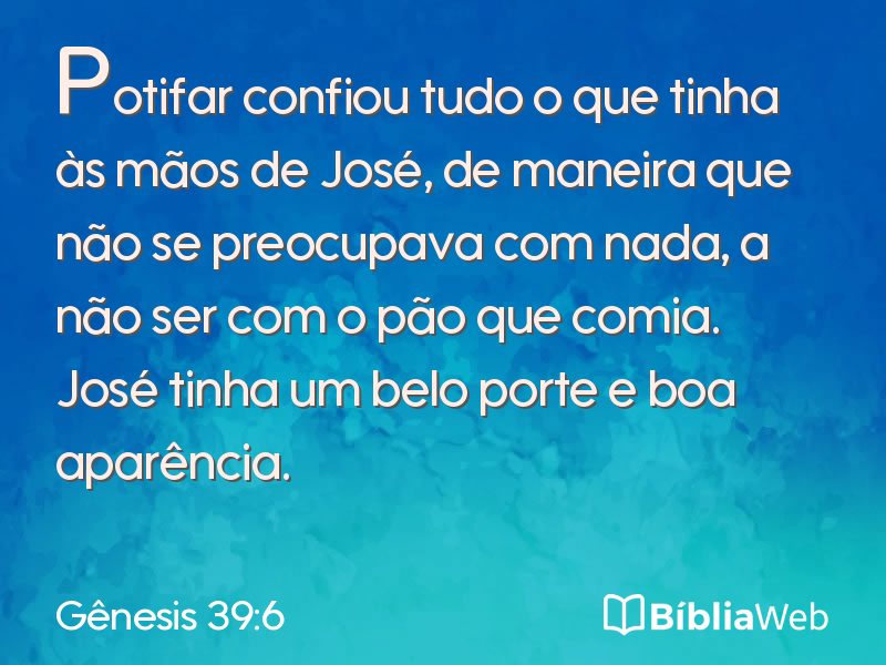 Gênesis 39:6 em imagem para compartilhar