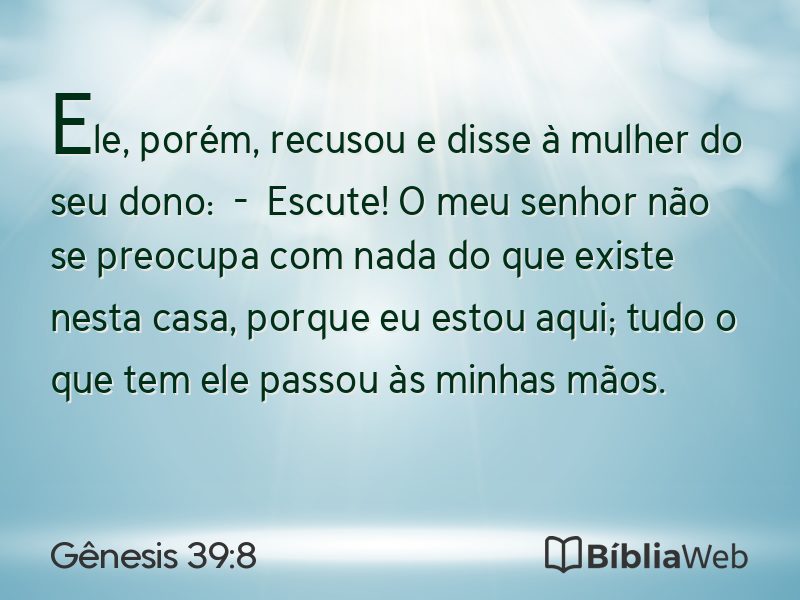 Gênesis 39:8 em imagem para compartilhar