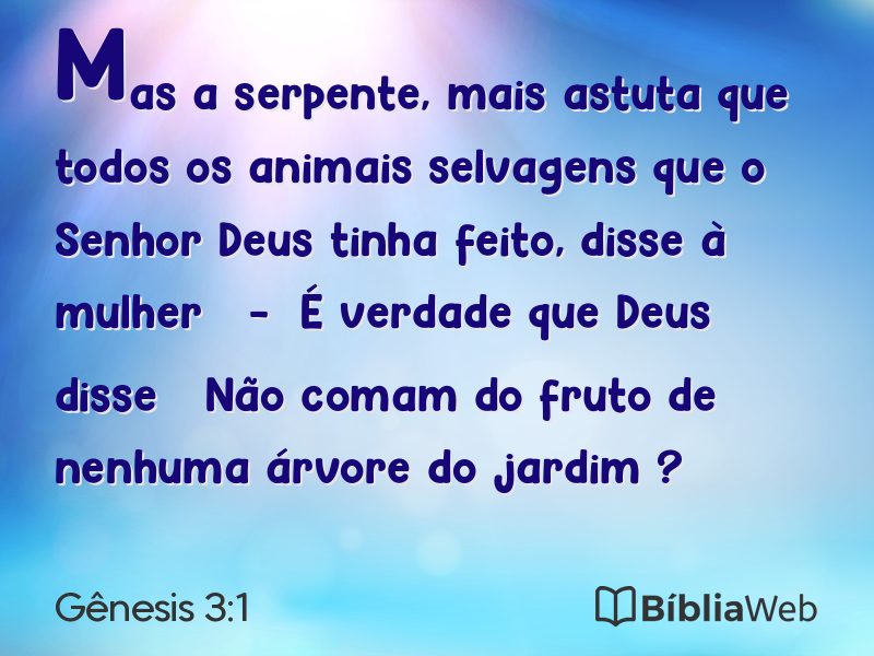 Gênesis 3:1 em imagem para compartilhar