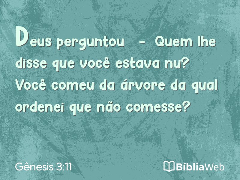 Gênesis 3:11 em imagem para compartilhar