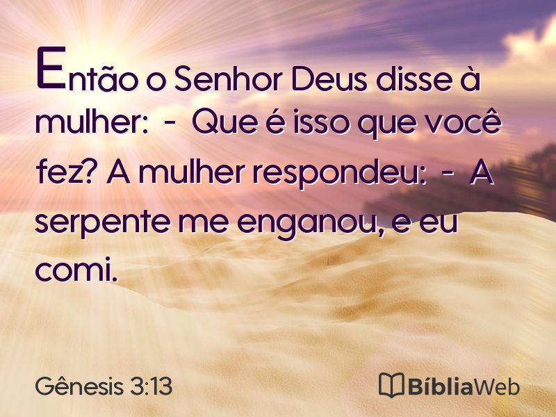 Gênesis 3:13 em imagem para compartilhar