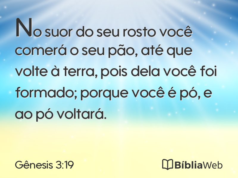 Gênesis 3:19 em imagem para compartilhar