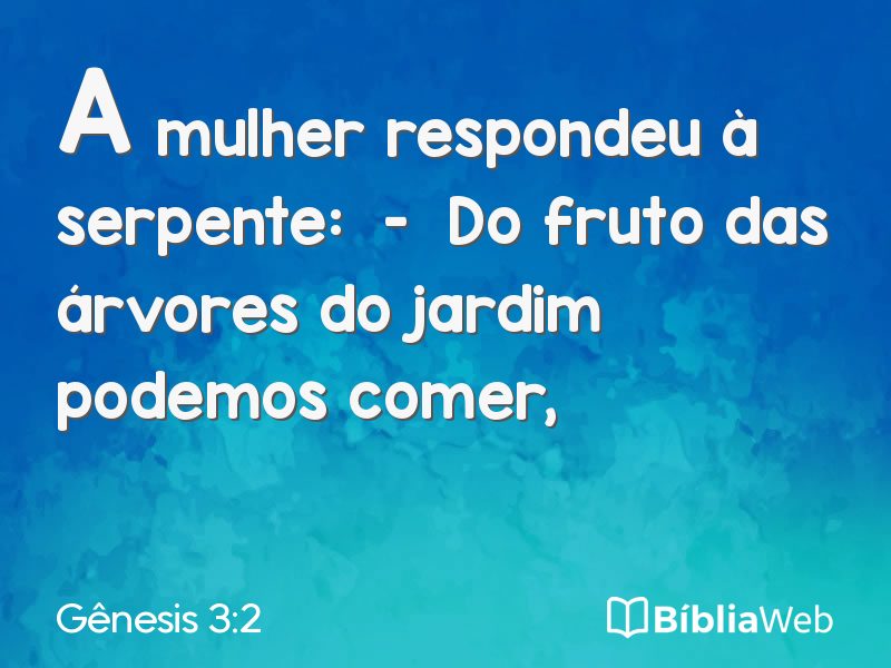 Gênesis 3:2 em imagem para compartilhar