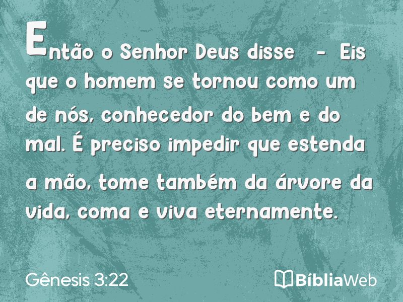 Gênesis 3:22 em imagem para compartilhar