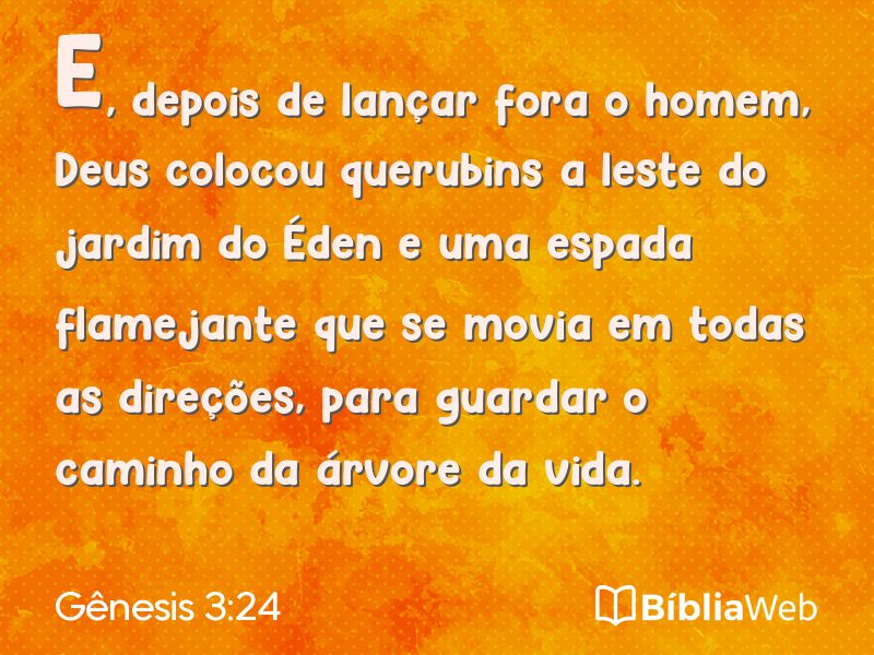 Gênesis 3:24 em imagem para compartilhar