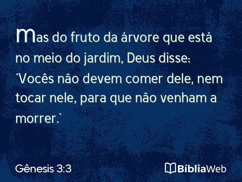 Gênesis 3:3 em imagem para compartilhar