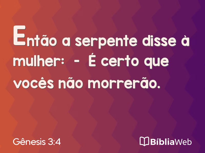 Gênesis 3:4 em imagem para compartilhar