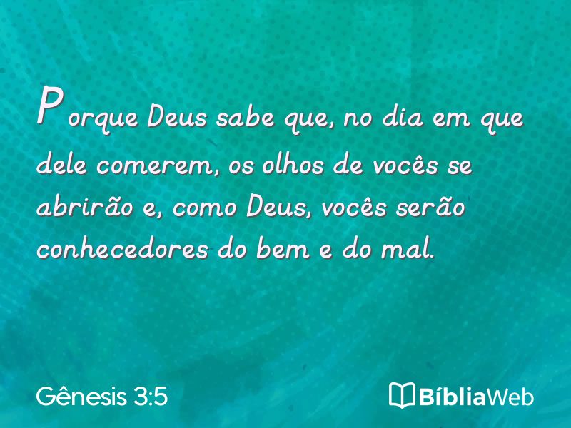 Gênesis 3:5 em imagem para compartilhar