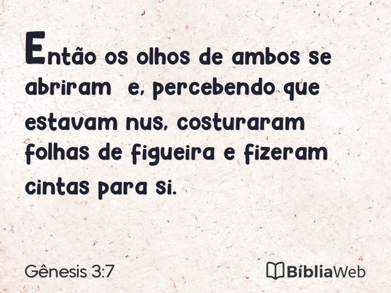 Gênesis 3:7 em imagem para compartilhar