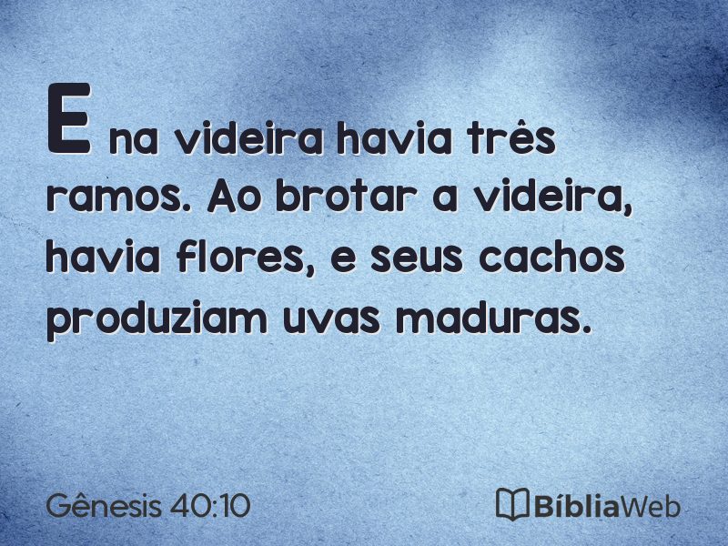 Gênesis 40:10 em imagem para compartilhar