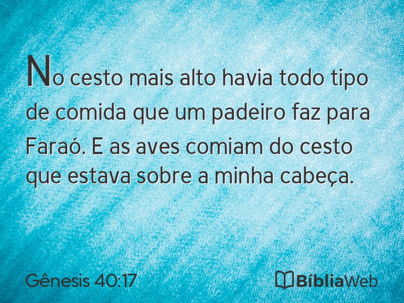 Gênesis 40:17 em imagem para compartilhar