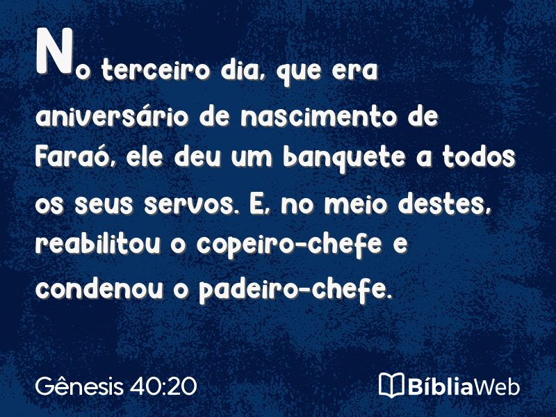 Gênesis 40:20 em imagem para compartilhar