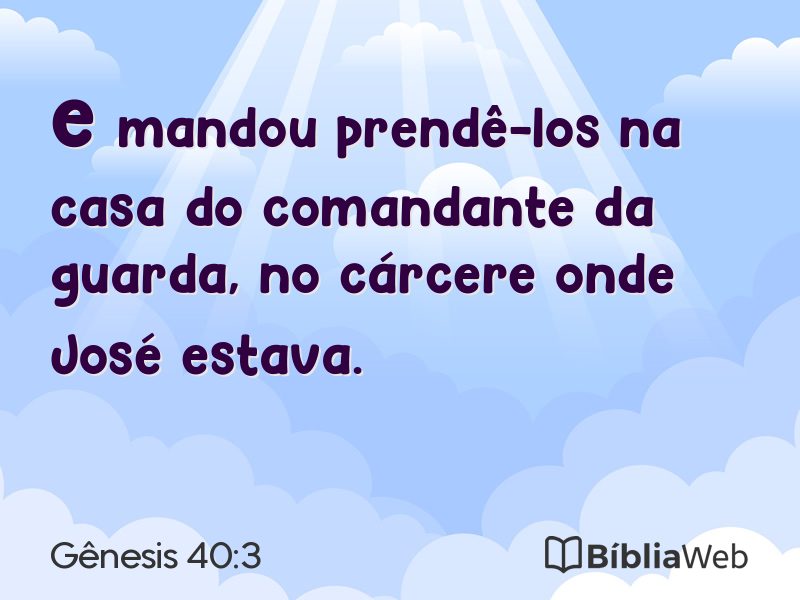 Gênesis 40:3 em imagem para compartilhar