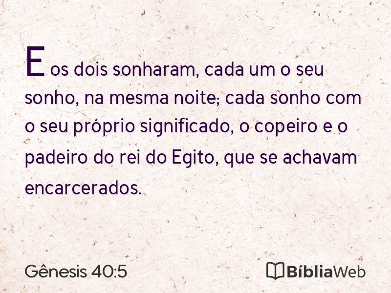Gênesis 40:5 em imagem para compartilhar