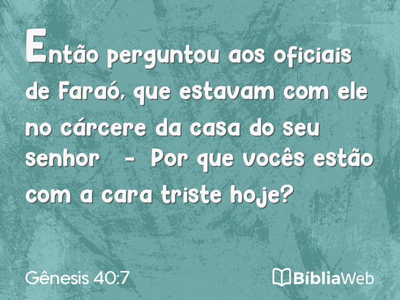 Gênesis 40:7 em imagem para compartilhar