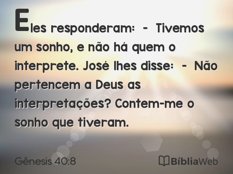 Gênesis 40:8 em imagem para compartilhar