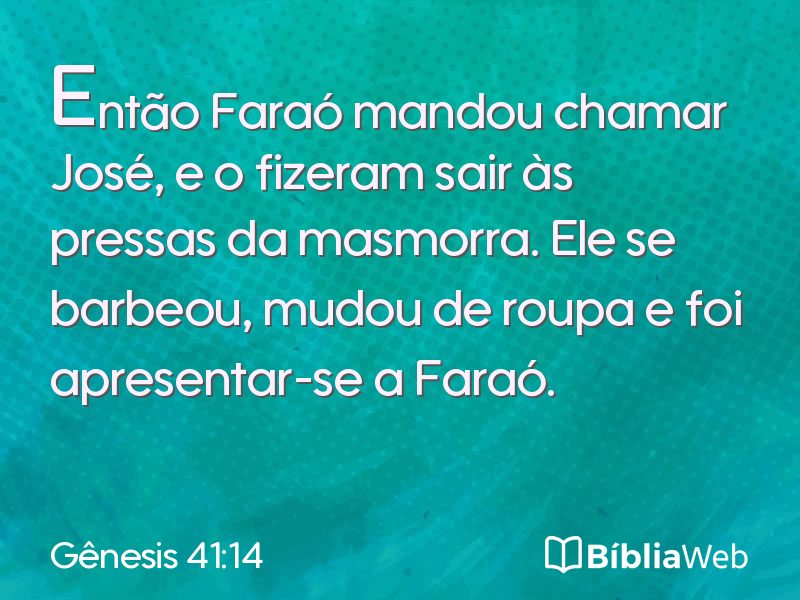 Gênesis 41:14 em imagem para compartilhar