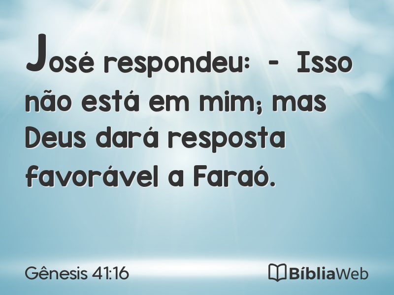 Gênesis 41:16 em imagem para compartilhar