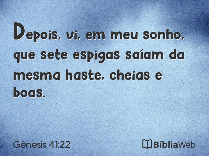Gênesis 41:22 em imagem para compartilhar