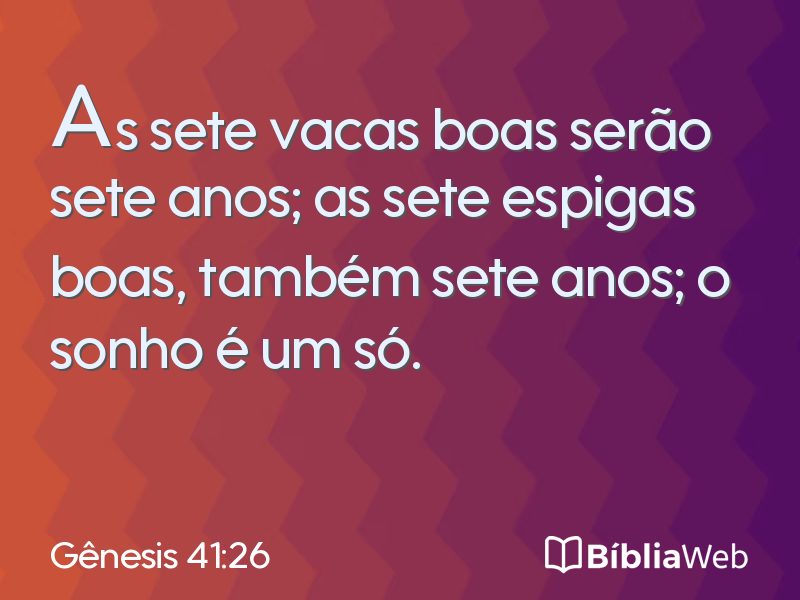 Gênesis 41:26 em imagem para compartilhar