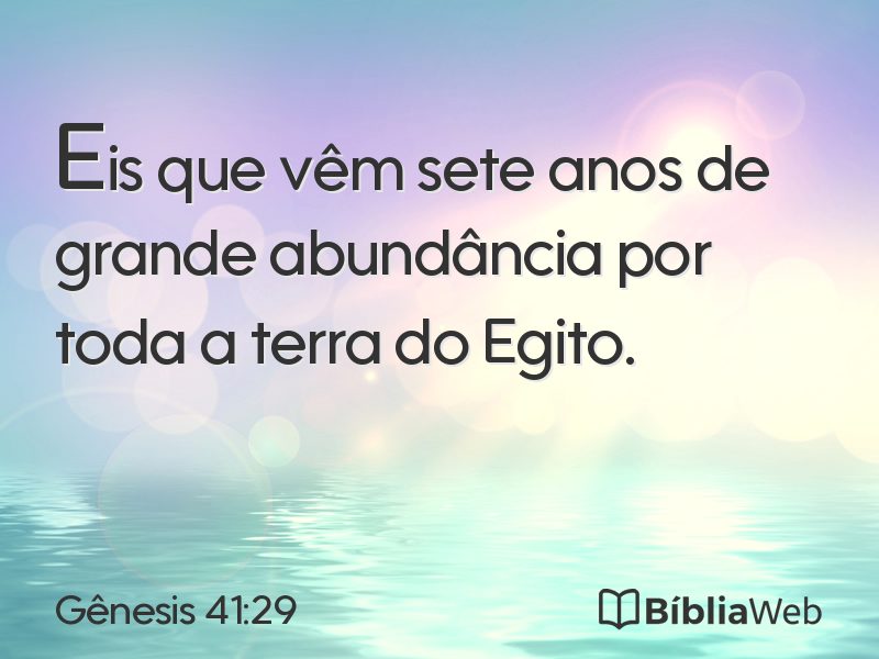 Gênesis 41:29 em imagem para compartilhar