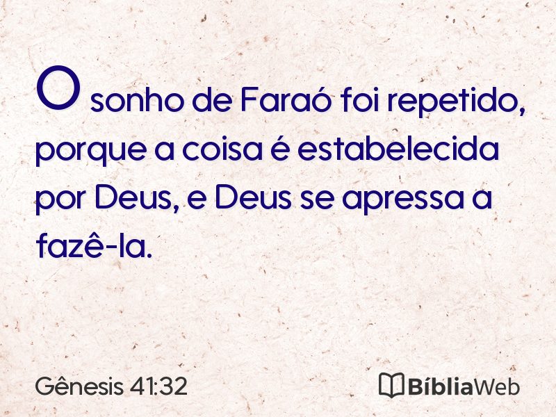Gênesis 41:32 em imagem para compartilhar