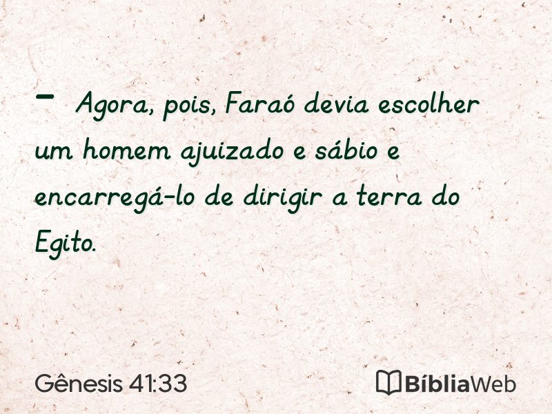 Gênesis 41:33 em imagem para compartilhar