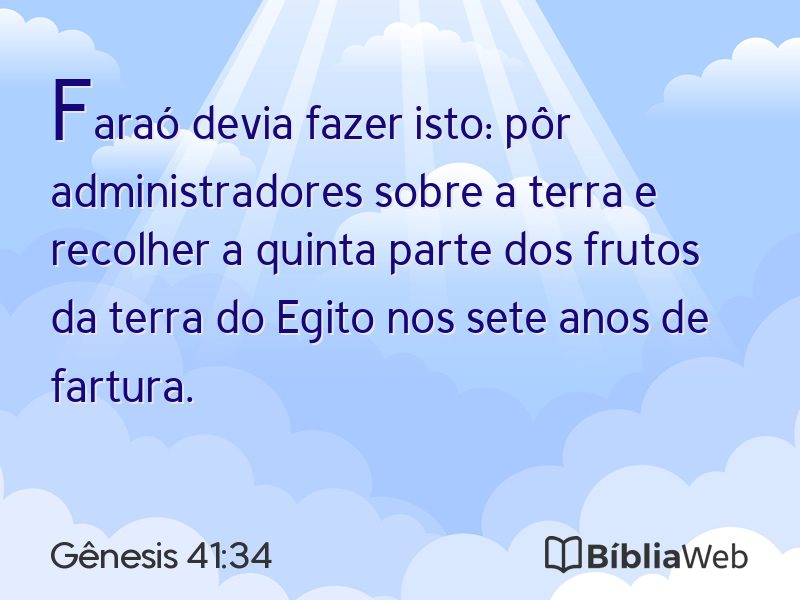 Gênesis 41:34 em imagem para compartilhar