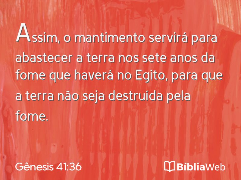 Gênesis 41:36 em imagem para compartilhar