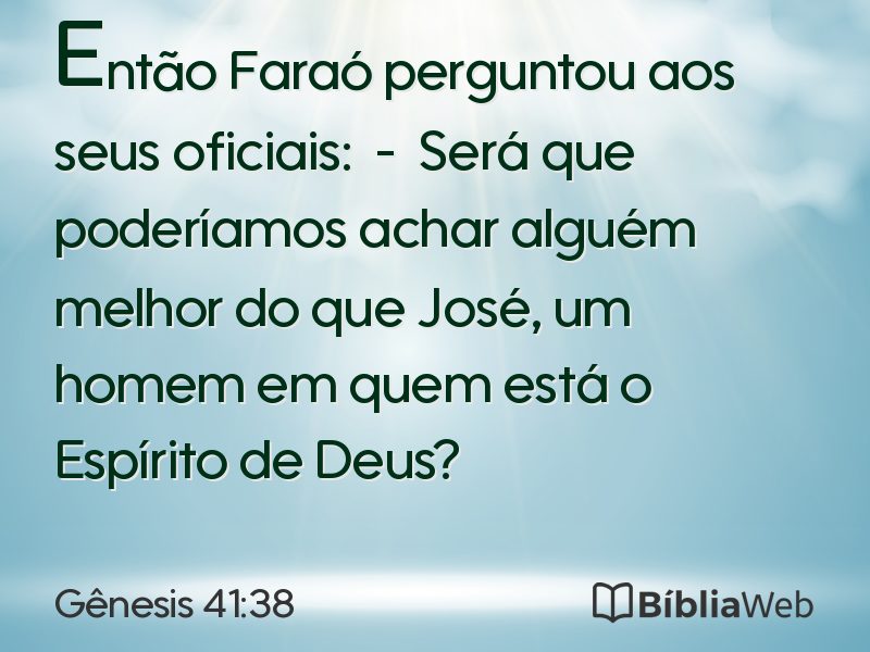 Gênesis 41:38 em imagem para compartilhar