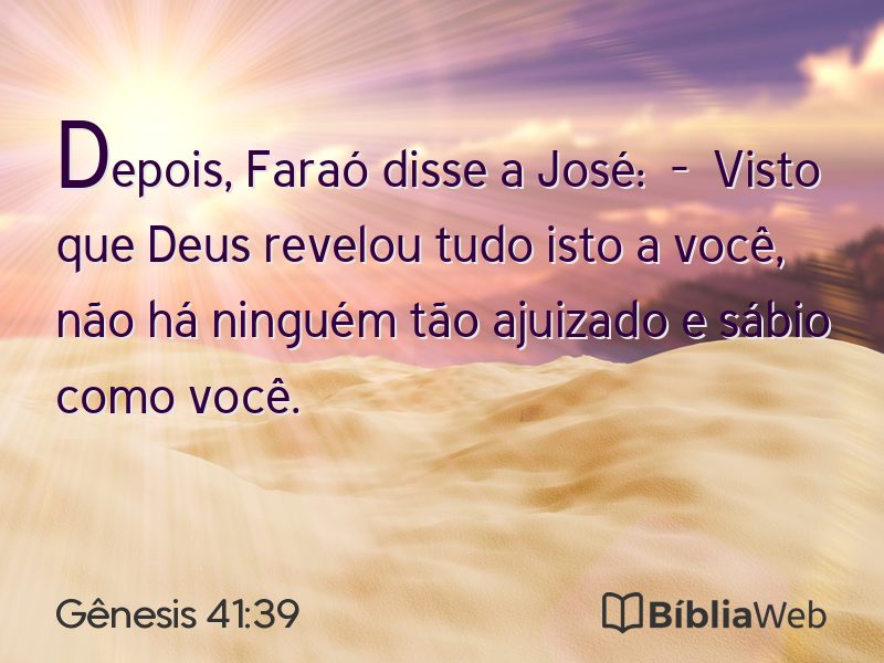 Gênesis 41:39 em imagem para compartilhar