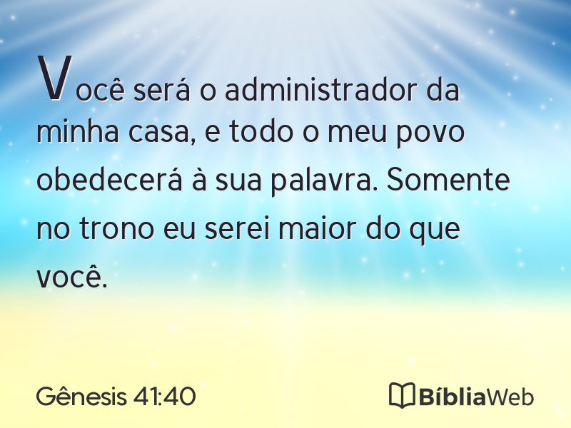 Gênesis 41:40 em imagem para compartilhar