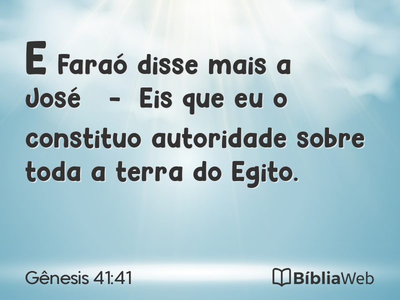 Gênesis 41:41 em imagem para compartilhar