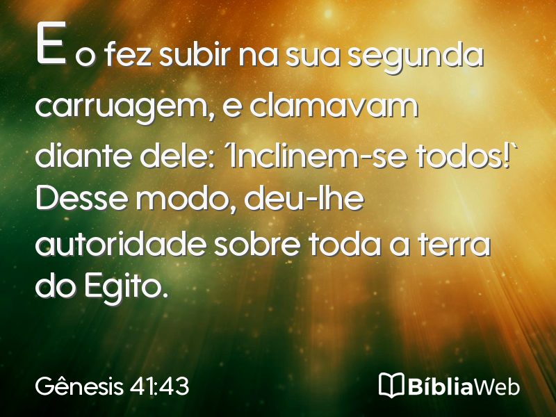 Gênesis 41:43 em imagem para compartilhar